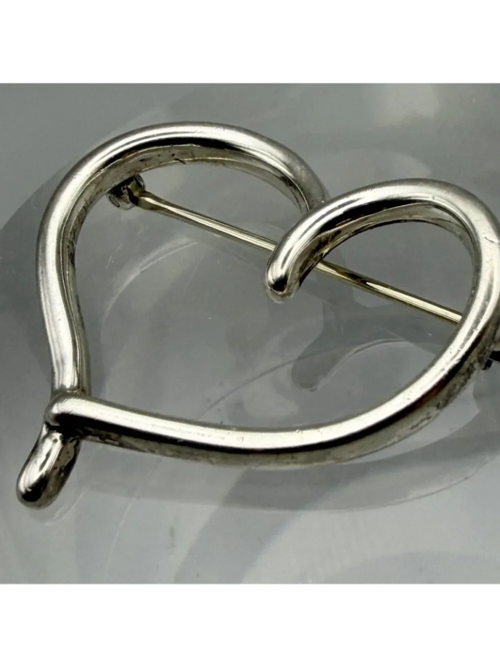 John Lennon Open Heart Brooch Imagine Collection Sterling Silver 925©1999 Signed
